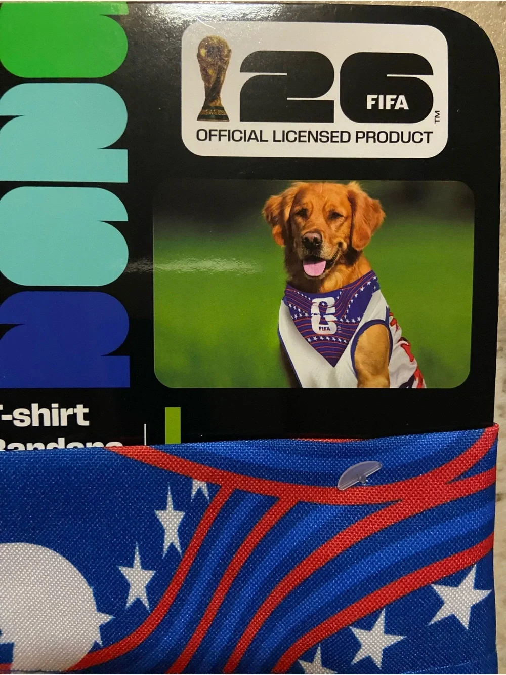 NWT Lg. FIFA ⚽️🐾 Shirt & Bandana Set💕 Bandana has different images on each side.